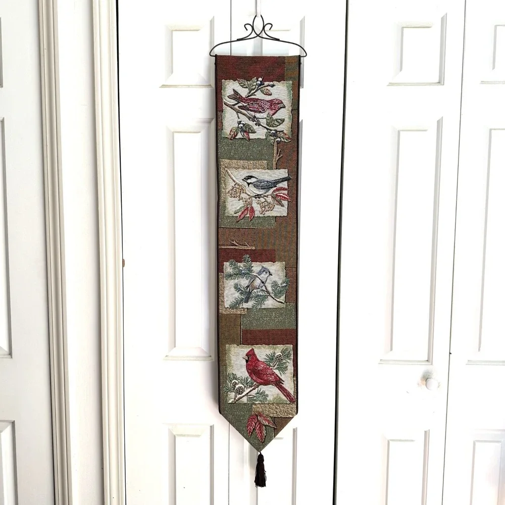 NFS Manual Woodworkers & Weavers Woodland Birds Bell Pull Tapestry Wall Hanging